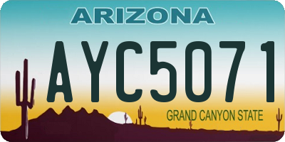 AZ license plate AYC5071