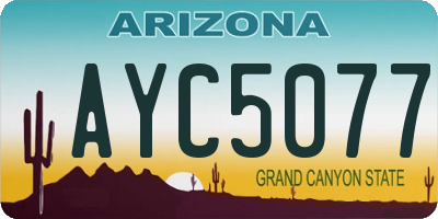 AZ license plate AYC5077