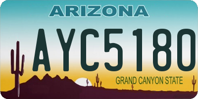 AZ license plate AYC5180
