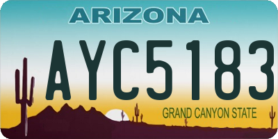 AZ license plate AYC5183