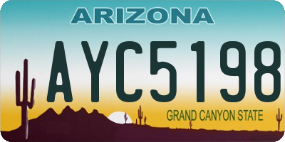 AZ license plate AYC5198