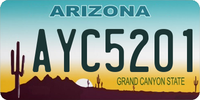 AZ license plate AYC5201