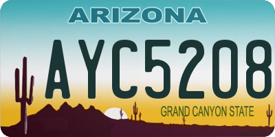 AZ license plate AYC5208