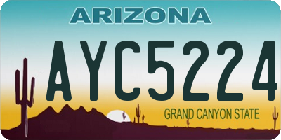AZ license plate AYC5224