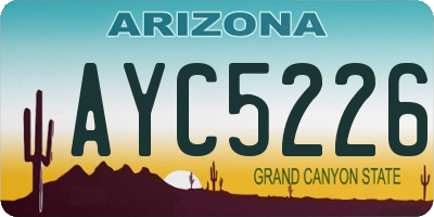 AZ license plate AYC5226