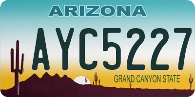 AZ license plate AYC5227