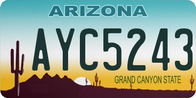AZ license plate AYC5243