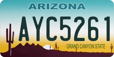 AZ license plate AYC5261