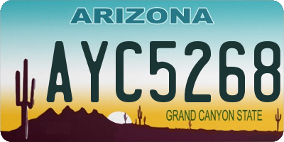 AZ license plate AYC5268