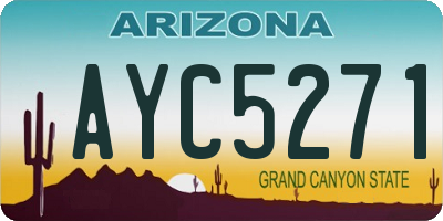 AZ license plate AYC5271