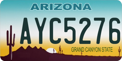 AZ license plate AYC5276