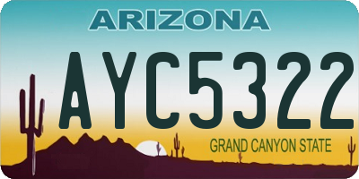 AZ license plate AYC5322