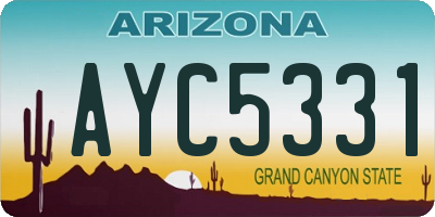 AZ license plate AYC5331