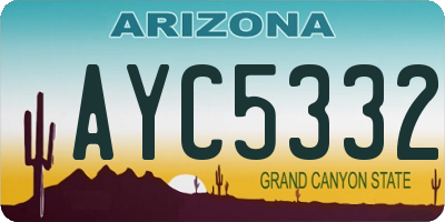 AZ license plate AYC5332