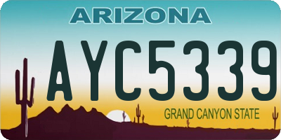 AZ license plate AYC5339