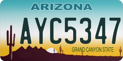 AZ license plate AYC5347