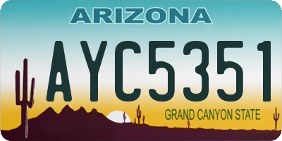 AZ license plate AYC5351