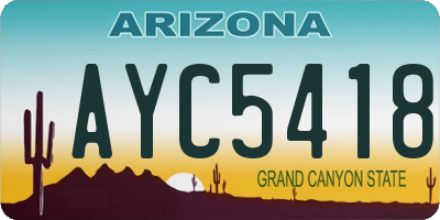 AZ license plate AYC5418