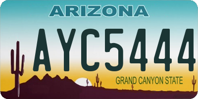 AZ license plate AYC5444