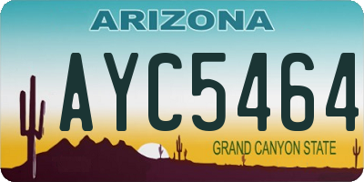 AZ license plate AYC5464