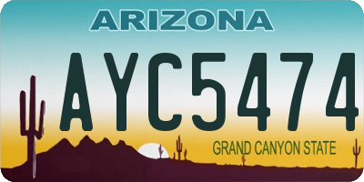 AZ license plate AYC5474