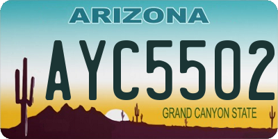 AZ license plate AYC5502