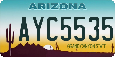 AZ license plate AYC5535
