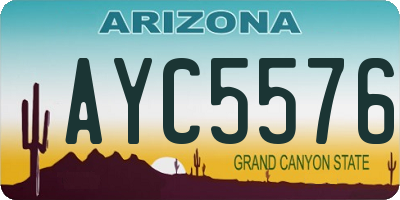 AZ license plate AYC5576