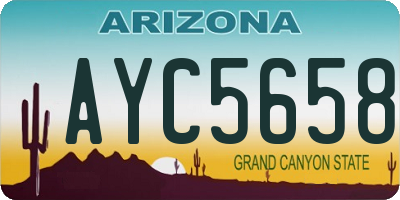 AZ license plate AYC5658