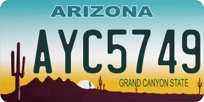 AZ license plate AYC5749
