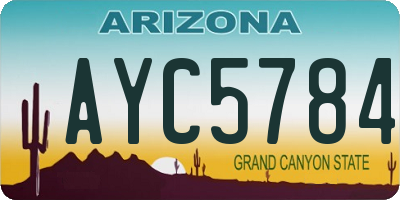 AZ license plate AYC5784