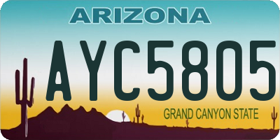 AZ license plate AYC5805