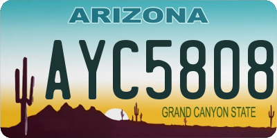AZ license plate AYC5808