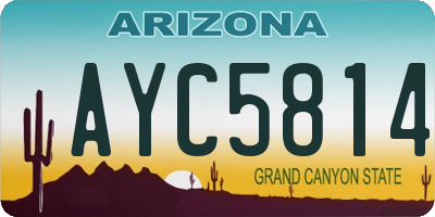 AZ license plate AYC5814