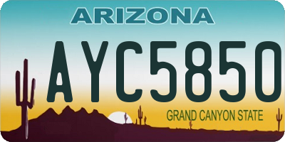 AZ license plate AYC5850
