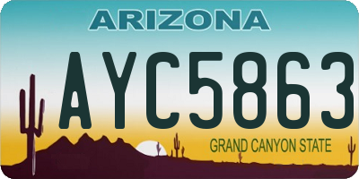 AZ license plate AYC5863