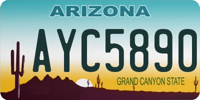 AZ license plate AYC5890