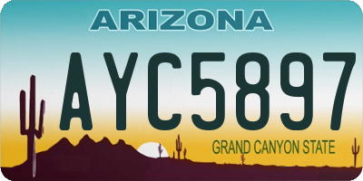 AZ license plate AYC5897