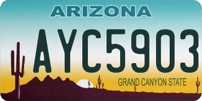 AZ license plate AYC5903