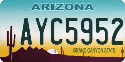 AZ license plate AYC5952