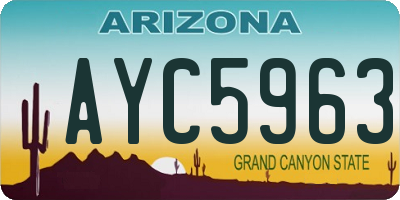 AZ license plate AYC5963
