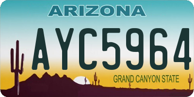 AZ license plate AYC5964
