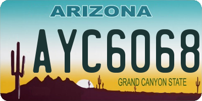 AZ license plate AYC6068