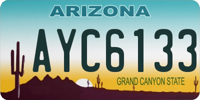 AZ license plate AYC6133