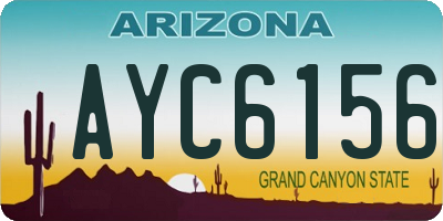 AZ license plate AYC6156