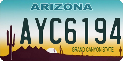 AZ license plate AYC6194