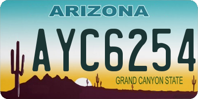 AZ license plate AYC6254