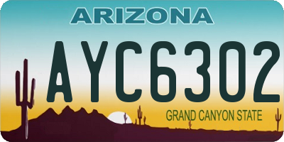 AZ license plate AYC6302