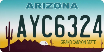 AZ license plate AYC6324