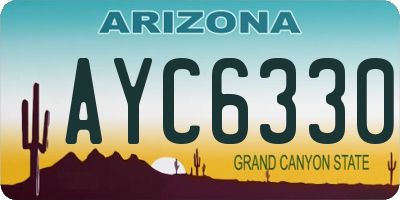 AZ license plate AYC6330